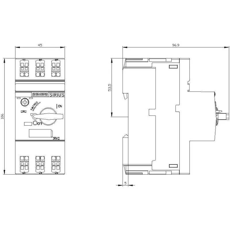 Siemens 3RV2411-1AA20 moottorinsuojakytkin, 1,1-1,6 A, 3-napainen, S00