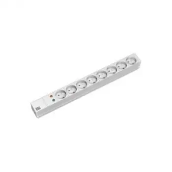 Bachmann 333.4061 Standard 1U PDU 8 Schuko-pistorasiaa 2 m kaapeli ylijännitesuojaus harmaa