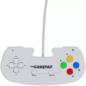 Retro Games The Gamepad White - USB-peliohjain PC:lle, Macille, ZX Spectrumille, THEC64:lle, THEA500 Minille - digitaalinen ohjausristikko, 10 painiketta, 1,8 m kaapeli