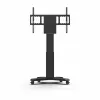 Kindermann DisplayLift² Mobile X-Fuss sähkökäyttöinen moottoroitu TV-teline pyörillä 42-98 tuuman näytöille, 150 kg kantokyky, musta/hopea