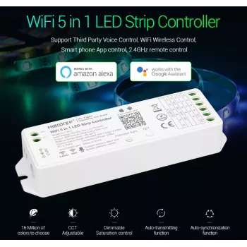 MIBOXER WL5 5in1 RGB+CCT LED-ohjain DC12-24V WiFi 2.4G Alexa