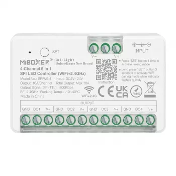 MIBOXER SPIW5-4 Pixel LED-ohjain SPI Series 5 in 1 SPI (2,4GHz+WiFi) 4 kanavaa