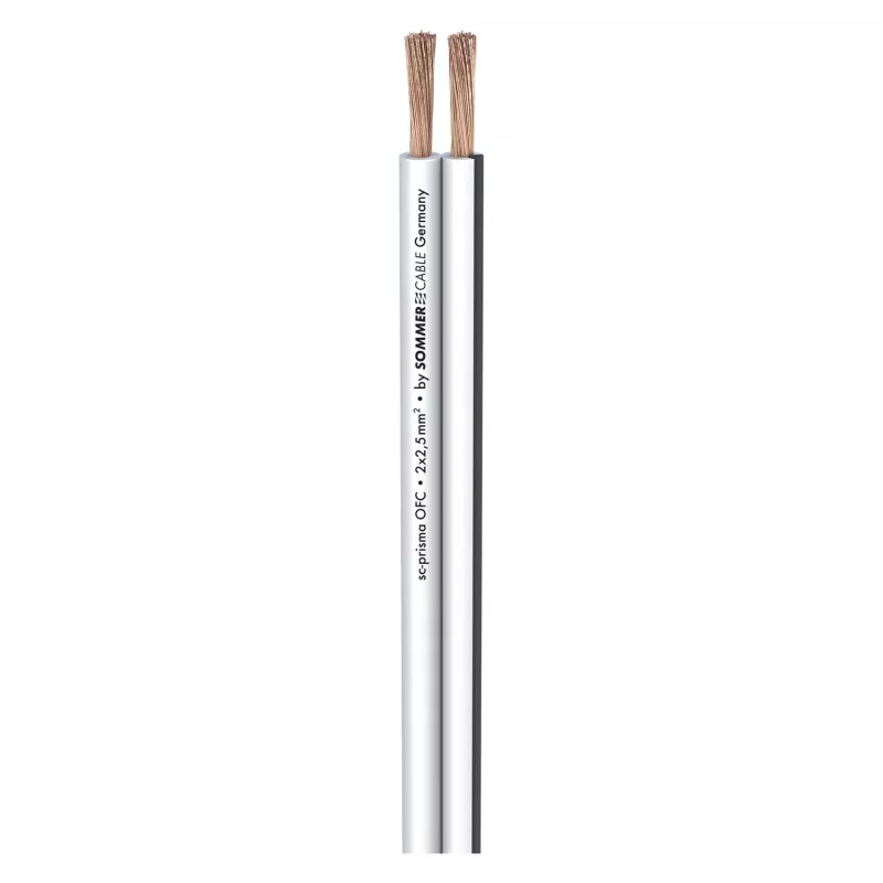 Sommer Cable SC-Prisma kaiutinkaapeli, 2 x 2,50 mm², PVC 9,1 x 4,3 mm, valkoinen (401-0250-WS)