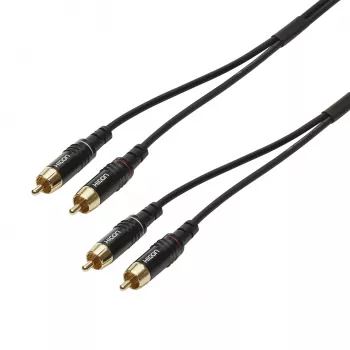 Sommer Cable SC-Onyx 2025 MKII stereo-RCA-kaapeli, epäsymmetrinen, 2 x 1 x 0,25 mm², 2x RCA-liitin 2x RCA-liittimeen, HICON, musta, 5 m (ON81-0500-SW)