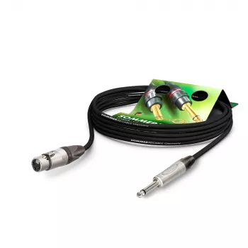 Sommer Cable Stage 22 Highflex mikrofonikaapeli, 2 x 0,22 mm², XLR-liitin 3-nap. 6,3 mm monoliittimeen, NEUTRIK, musta, 1 m (SG79-0100-SW)