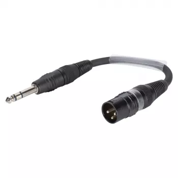Sommer Cable -adapterikaapeli, 6,3 mm:n stereoplugiliitin XLR-urosliittimeen 3-napainen, musta, 0,15 m (SGFDU0015-SW)