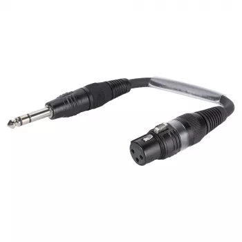 Sommer Cable -adapterikaapeli, 6,3 mm:n stereoplugiliitin XLR-naarasliittimeen 3-napainen, musta, 0,15 m (SGFGU0015-SW)