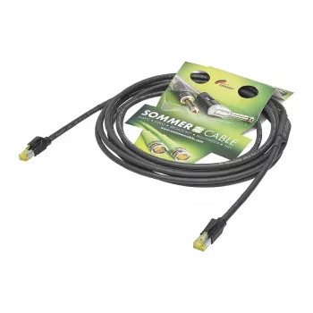 Sommer Cable SC-Mercator CAT.7 PUR verkkokaapeli, 8 x 0,14 mm², RJ45-RJ45, HIROSE, musta, 5 m (P7HS-0500-SW)