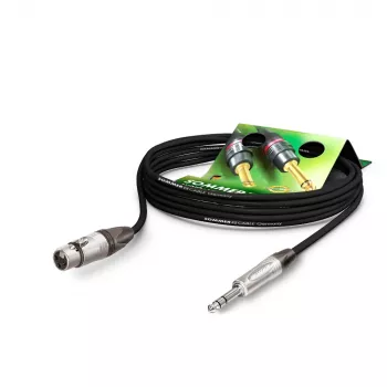 Sommer Cable Stage 22 Highflex mikrofonikaapeli, 2 x 0,22 mm², XLR-liitin 3-nap. 6,3 mm stereoklinkkipistokkeeseen, NEUTRIK, musta, 5 m (SGN5-0500-SW)