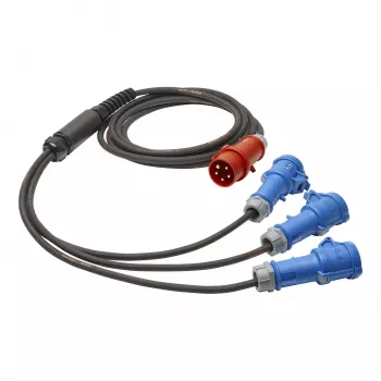 Sommer Cable Titanex virranjakokaapeli, CEE-pistoke 16A 5-nap. 3x CEE-liittimeen 16A 3-nap., H07RN-F 5 x 2,5 mm², MENNEKES, musta, 5 m (GSH4-525H0500)