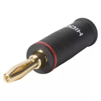Sommer Cable HICON banaanipistoke ruuviliitäntä, punainen koodaus, 4 mm, kullattu