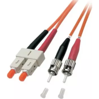 EFB Elektronik ECOFIBER -kuituverkkokaapeli ST-ST duplex OM2 1 m oranssi LSZH