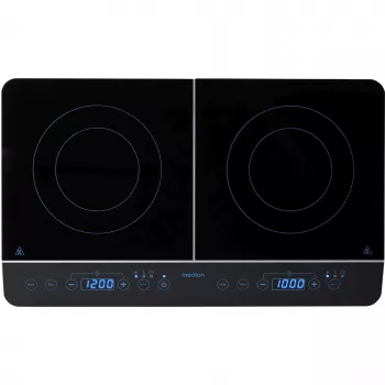 MEDION LIFE kaksinkertainen induktioliesi MD 15324 (musta, 3500 wattia, 2x Ø 20 cm)