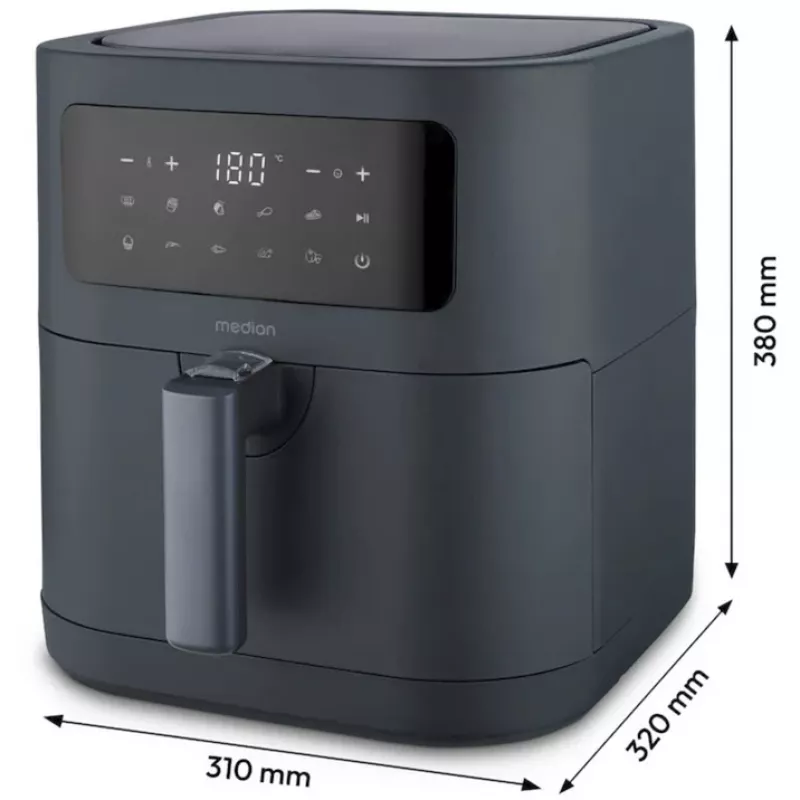 MEDION Life MD 11740 E40 XL kiertoilmakypsennin, harmaa, 2150 W, 5,2 L kori