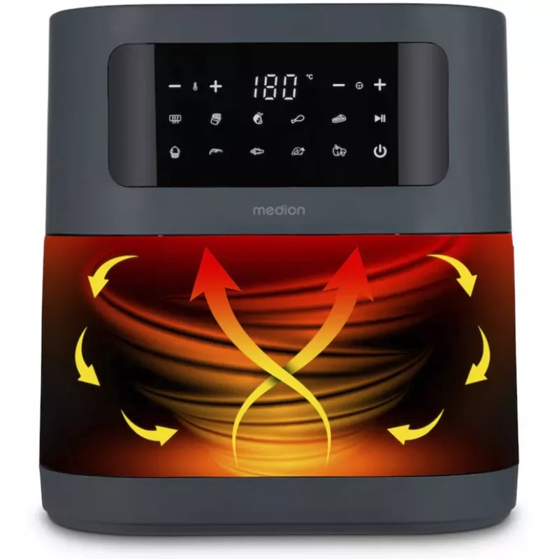 MEDION Life MD 11740 E40 XL kiertoilmakypsennin, harmaa, 2150 W, 5,2 L kori