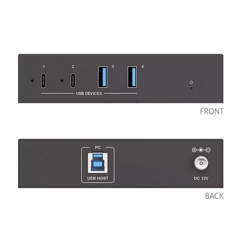 PureLink PT-Hub-010 USB 3.2 Gen 1 4-porttinen teollisuuskeskitin 2x USB-A 2x USB-C
