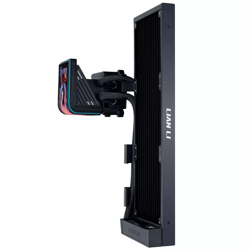 Lian Li HydroShift II OLED Curved 360 Fanless AiO neste-CPU-jäähdytin, 360 mm, OLED-näyttö - musta