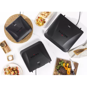 Salter EK6236VDE ActiGrill Everyday sähkögrilli, 1000 W, tarttumaton, musta/hopea