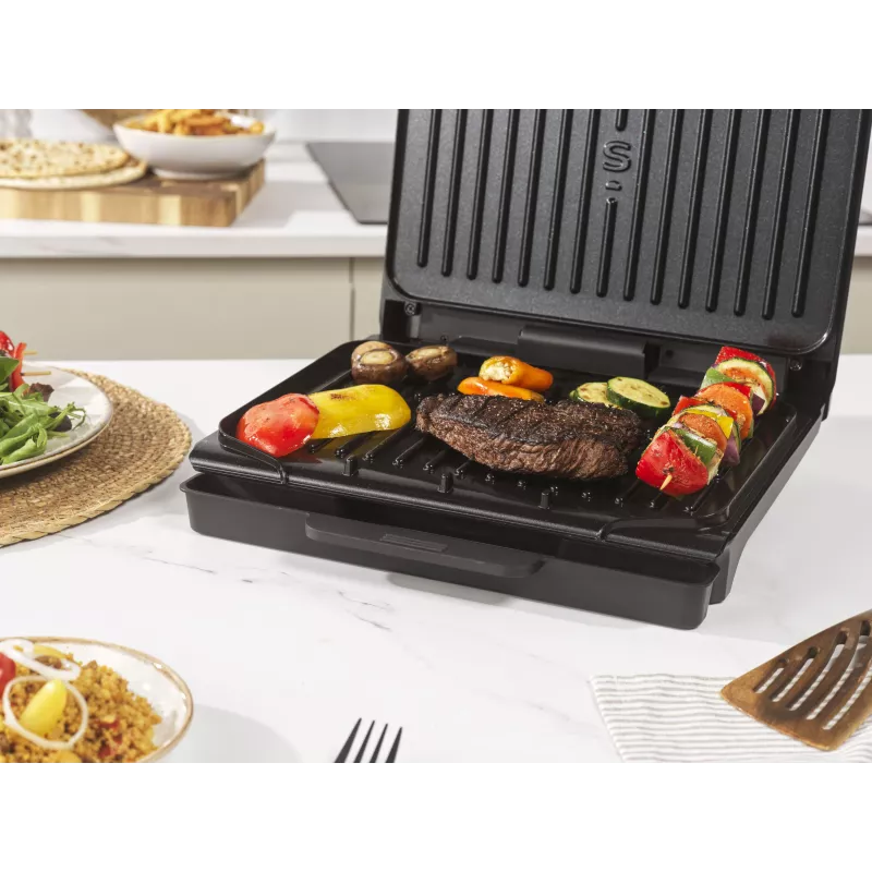 Salter EK6236VDE ActiGrill Everyday sähkögrilli, 1000 W, tarttumaton, musta/hopea