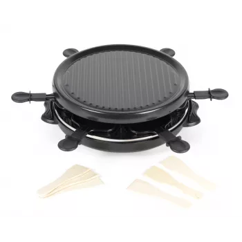 Giles & Posner EK4511GV2VDE pöytäraclette-grilli 1200 W 8 henkilölle musta/hopea