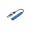 CANYON DS-02 4-in-1 USB-A/C -keskitin sininen