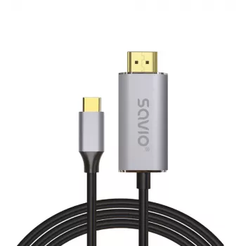 SAVIO USB-C – HDMI 2.0b -kaapeli 1m hopea CL-170