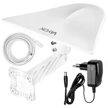 VAYOX DigiActiv DVB-T/T2 ulkoantenni 4G LTE VHF UHF VA0022 valkoinen