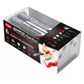 Pentel Maxiflo Flex-Feel valkotaulutussisarja, sekavärit, 2,0 - 5,0 mm, 4 kpl