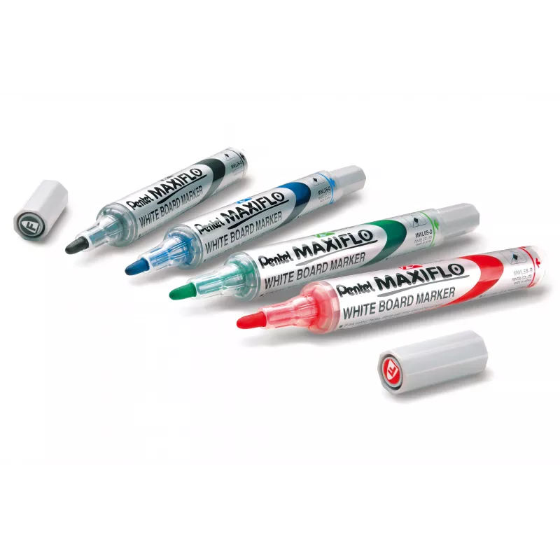 Pentel Maxiflo Flex-Feel valkotaulutussisarja, sekavärit, 2,0 - 5,0 mm, 4 kpl