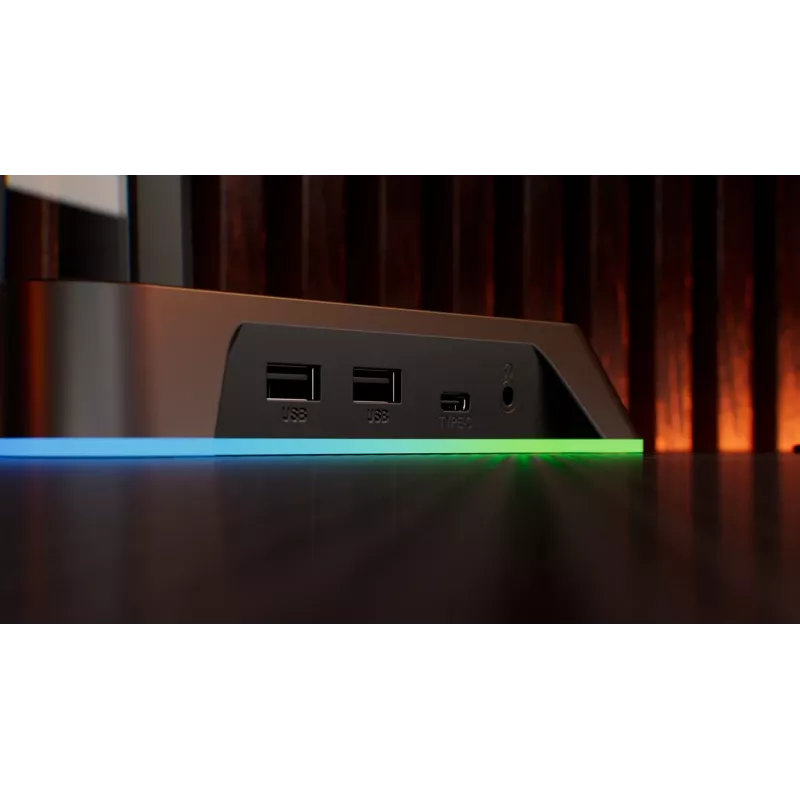 KRUX Rivt kuuloketeline RGB-valaistuksella, musta (KRXG003)