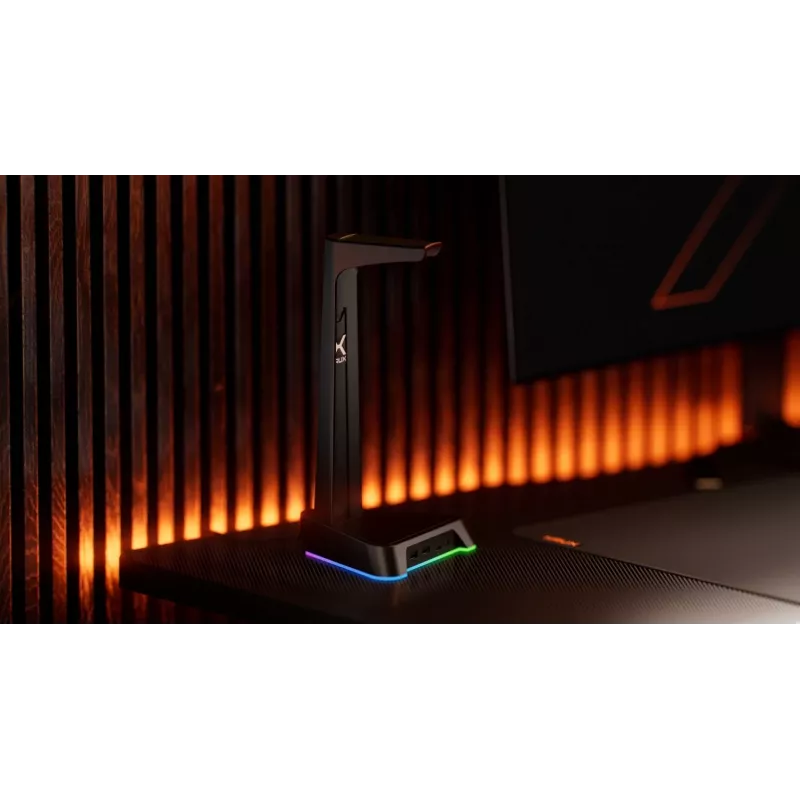KRUX Rivt kuuloketeline RGB-valaistuksella, musta (KRXG003)