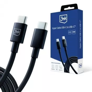 3mk Hyper Cable C to C 100W 1,2 m musta