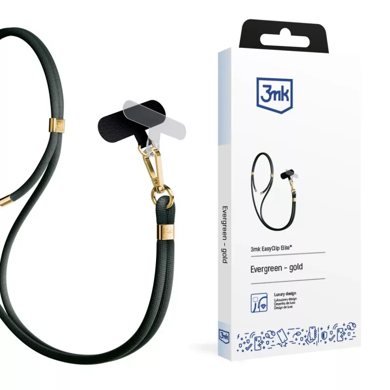 3mk EasyClip Elite puhelimen kaulanauha, Evergreen Gold