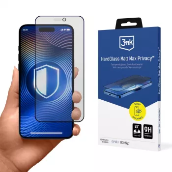 3MK HardGlass Matt Max Privacy näytönsuojakalvo Apple iPhone 16 Pro