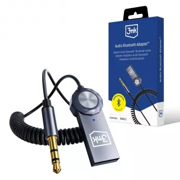 3mk Audio Bluetooth-sovitin - Bluetooth 5.0 vastaanotin 3,5 mm AUX, USB-C, 10 h akku, musta