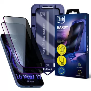 3MK PROTECTION Hardy Privzone 9H tietosuoja näytönsuojakalvo Apple iPhone 16 Pro / iPhone 17