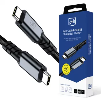 3mk Hyper N-SERIES Thunderbolt 4 240W 40Gb/s 8K60Hz 48V/5A musta 1m
