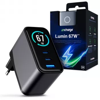 3mk InCharge Lumin 67W QC4+ näyttö musta/harmaa