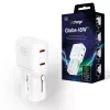 3mk incharge® Globe 45W™ 2C PD QC4+ PPS SCP AFC US/EU/AUS/UK valkoinen