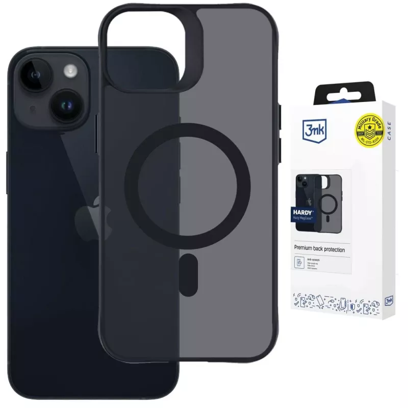 3MK PROTECTION Apple iPhone 13/14 Hardy Hazy MagCase kotelo, musta