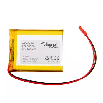 Akyga AKY0660 LP804050 Li-Po-akku 3,7 V 1800 mAh, PCM, JST 2,54 2-napainen, 150 mm