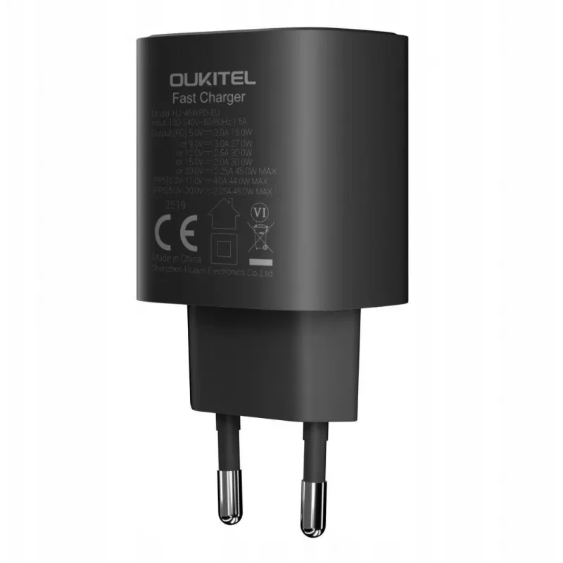 OUKITEL 45W USB-C PD pikalaturi EU-pistoke musta