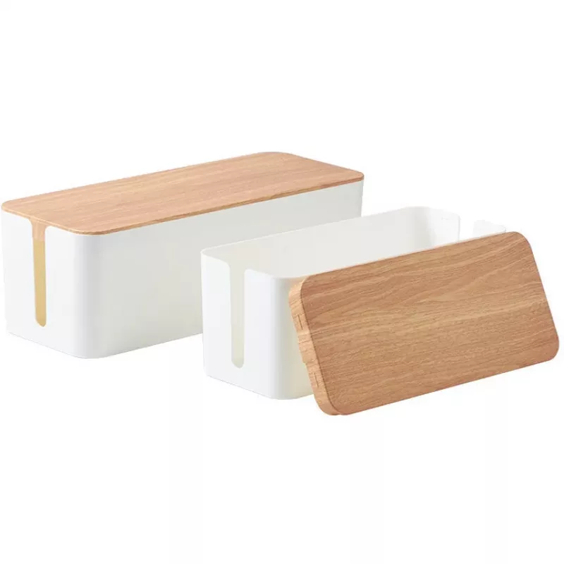 MOZOS KBO-LW-WOOD bambu kaapelinhallintalaatikko jatkojohdoille, luonnonpuu