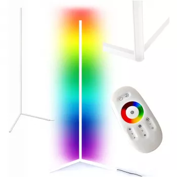 MOZOS LC-RGB LED-kulmalattialamppu valkoinen