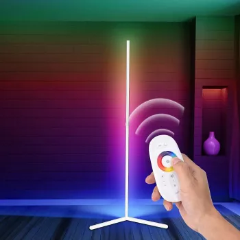 MOZOS LC-RGB LED-kulmalattialamppu valkoinen