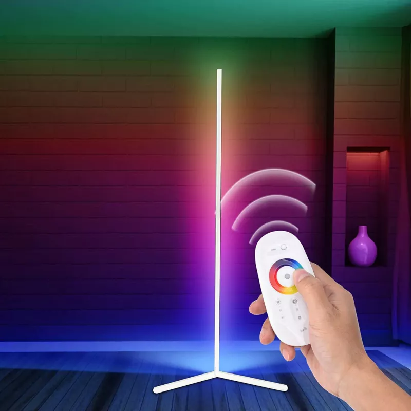 MOZOS LC-RGB LED-kulmalattialamppu valkoinen