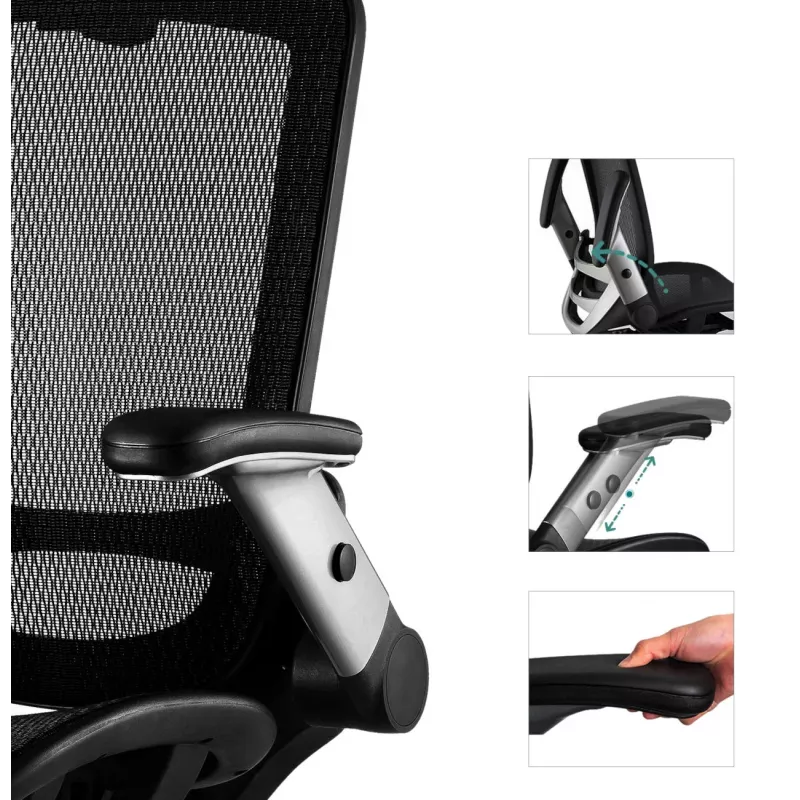 MOZOS ERGO-C Premium ergonominen toimistotuoli verkkoselkänojalla, musta