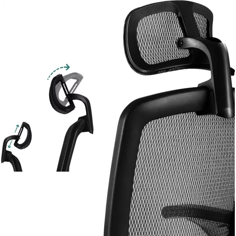 MOZOS ERGO-C Premium ergonominen toimistotuoli verkkoselkänojalla, musta