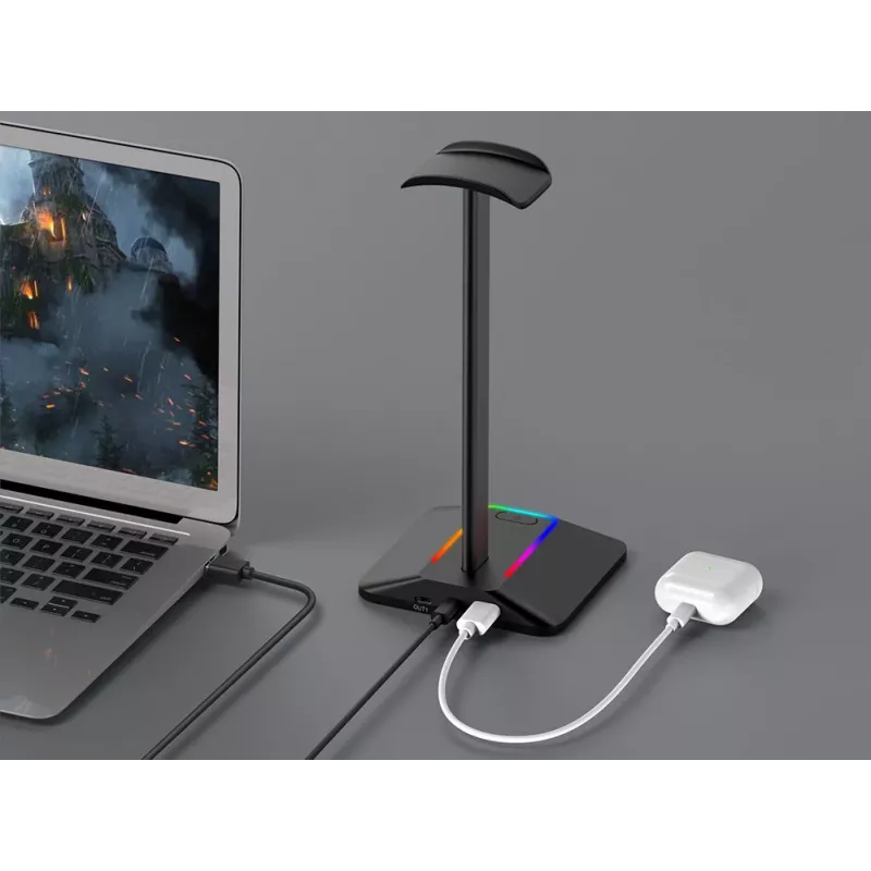 MOZOS D12 RGB LED -kuuloketeline over-ear-kuulokkeille