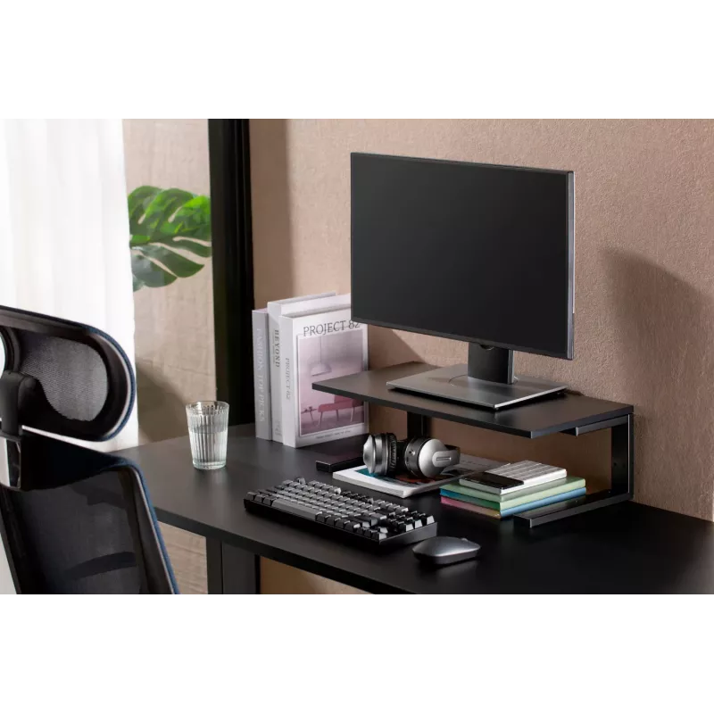 MOZOS Ergo Clamp Riser -näytön ja kannettavan tietokoneen teline, musta, 600x260 mm
